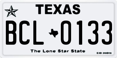 TX license plate BCL0133