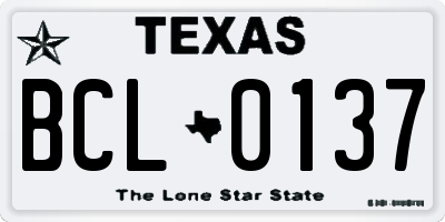 TX license plate BCL0137