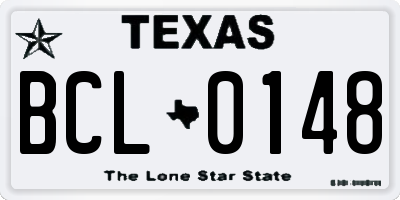 TX license plate BCL0148