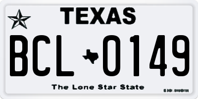 TX license plate BCL0149