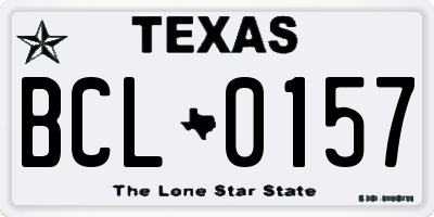 TX license plate BCL0157