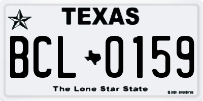 TX license plate BCL0159