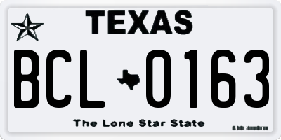 TX license plate BCL0163