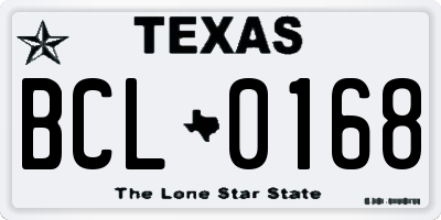 TX license plate BCL0168