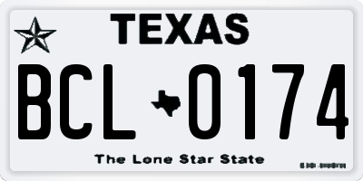 TX license plate BCL0174
