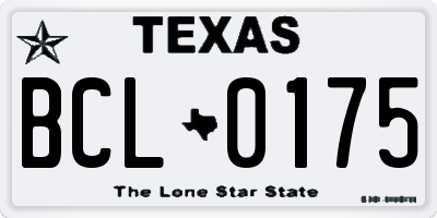 TX license plate BCL0175