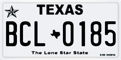 TX license plate BCL0185