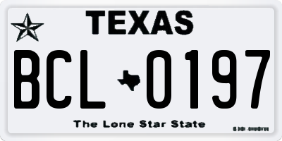 TX license plate BCL0197