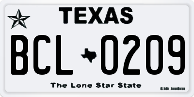 TX license plate BCL0209
