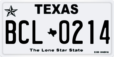 TX license plate BCL0214