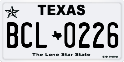 TX license plate BCL0226
