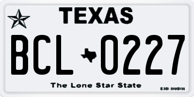 TX license plate BCL0227