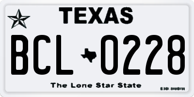 TX license plate BCL0228