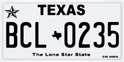 TX license plate BCL0235