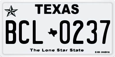 TX license plate BCL0237