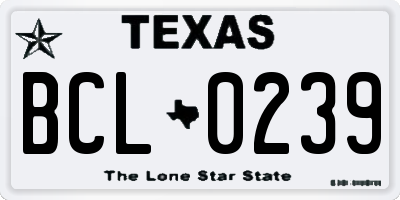 TX license plate BCL0239