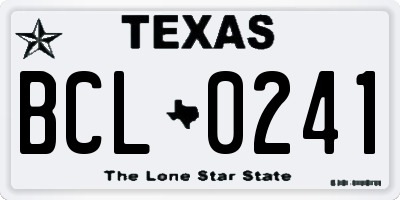 TX license plate BCL0241