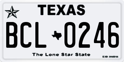 TX license plate BCL0246