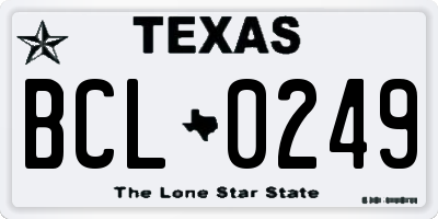 TX license plate BCL0249