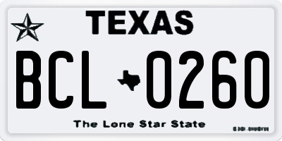 TX license plate BCL0260