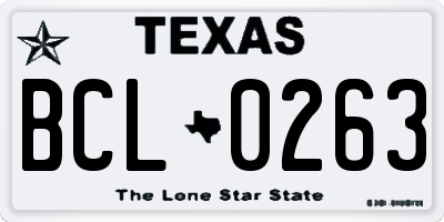 TX license plate BCL0263