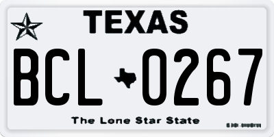 TX license plate BCL0267