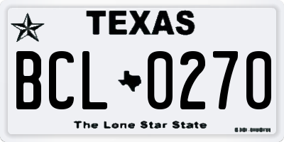 TX license plate BCL0270