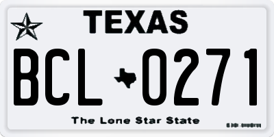 TX license plate BCL0271