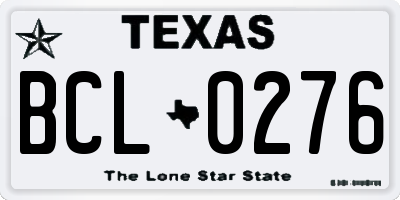 TX license plate BCL0276