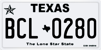 TX license plate BCL0280