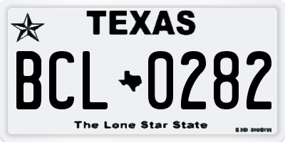 TX license plate BCL0282
