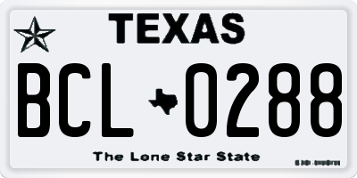 TX license plate BCL0288