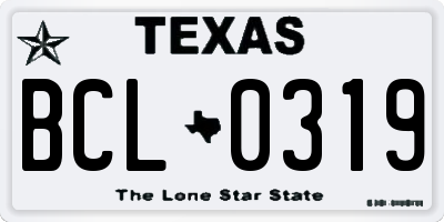 TX license plate BCL0319