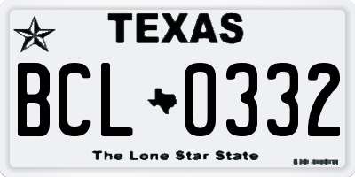 TX license plate BCL0332