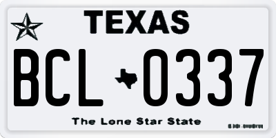 TX license plate BCL0337