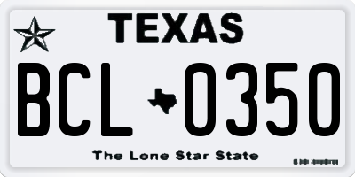 TX license plate BCL0350
