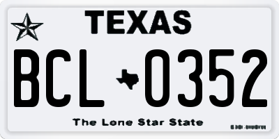 TX license plate BCL0352