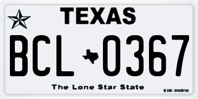 TX license plate BCL0367