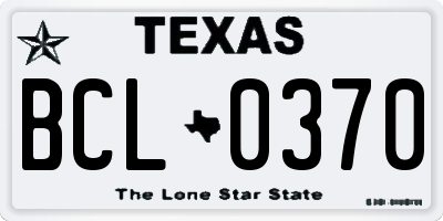 TX license plate BCL0370
