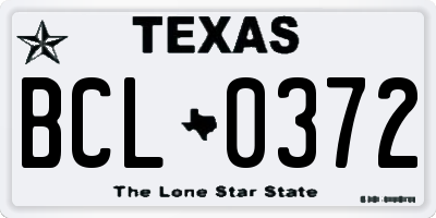 TX license plate BCL0372