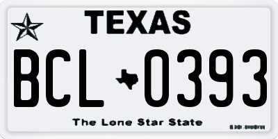 TX license plate BCL0393