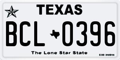 TX license plate BCL0396