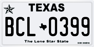 TX license plate BCL0399