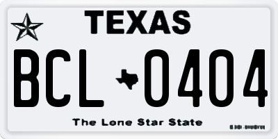 TX license plate BCL0404
