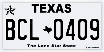 TX license plate BCL0409