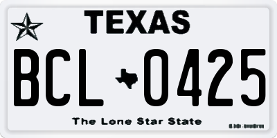 TX license plate BCL0425
