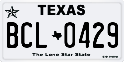 TX license plate BCL0429