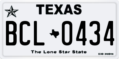 TX license plate BCL0434