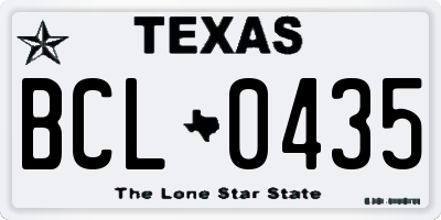 TX license plate BCL0435