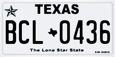 TX license plate BCL0436